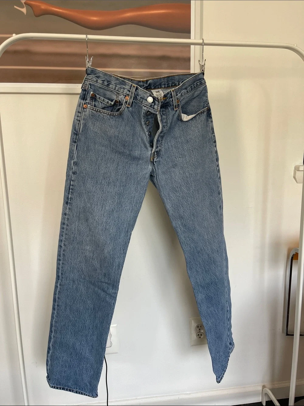 Levi's Blue Button-Fly Straight Jeans